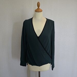 Elegant Green Wrap Top
